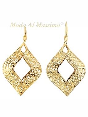 Moda Al Massimo® 18k Yellow Gold Over Bronze Dangle Earrings